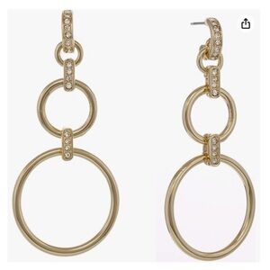 Laundry by Shelli Segal Metal Ring Linear Drop Earring
